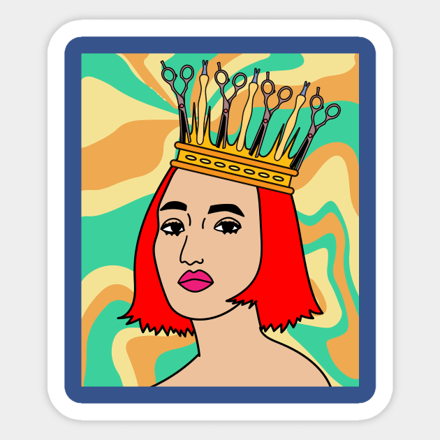 Styling Queen Hair Stylist Beautician Sticker by flofin